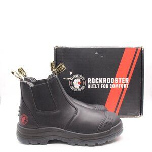 NWD RockRooster 6" Men's 12 Wide Comfort Composite Toe Slip on Work Black Boots